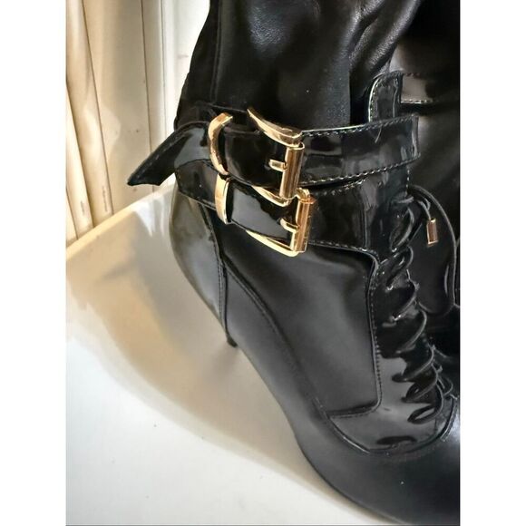 Adriana New York Womens Lace Up High-Heel Over the Knee Marco Boots Black Size 8 - Picture 16 of 16